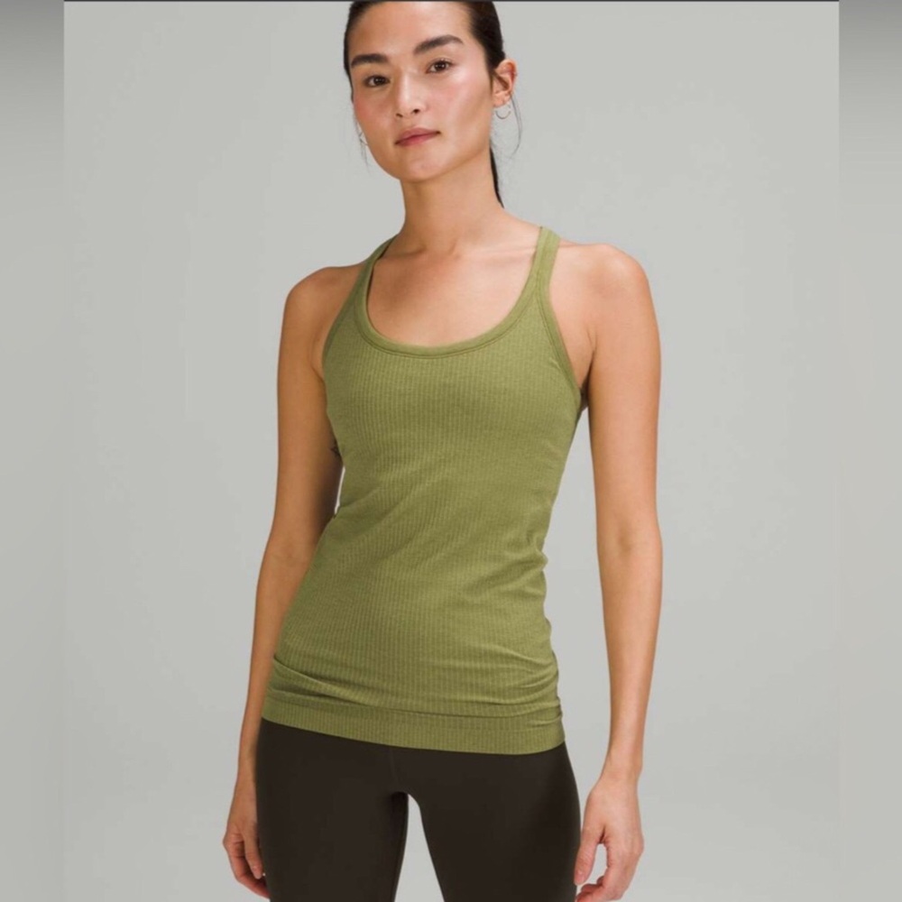 🌼Lululemon Ebb to Street Tank Top Women’s, Size  8 color is Bronze Green